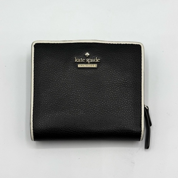 Kate Spade NY Patterson Drive Painted Edge Blk Snap Small Zip Wallet